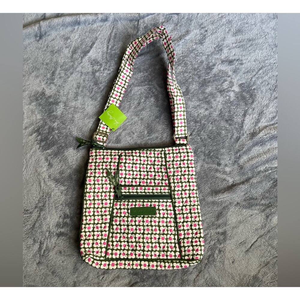 Vera Bradley Olivia Floral Hipster Crossbody Bag Purse Pink Green